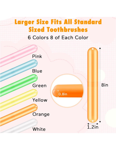 Estuche de Viaje para Cepillos de Dientes HOFASON 48PCS