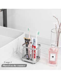 Soporte para cepillos de dientes Sgokuno acero inoxidable 10.5 cm 2