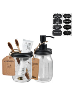 Juego de Accesorios de Baño SheeChung Vidrio Negro 2 Piezas