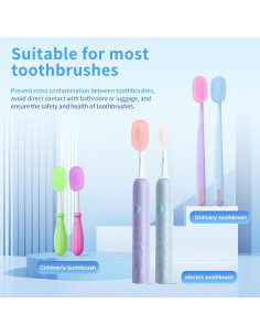 Cubiertas de Cepillo de Dientes Silicona HEBEILF 6 Pcs 2