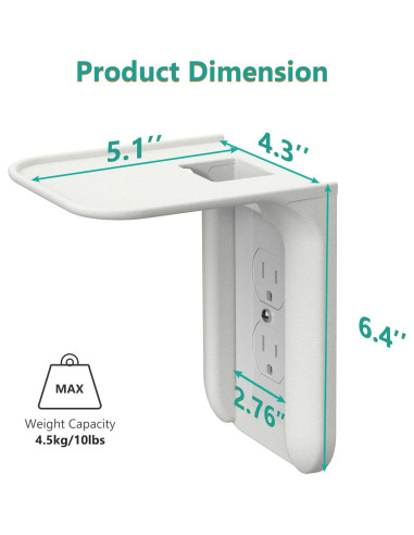 Soporte de Estante de Pared WALI OLS001-W Blanco 10 kg