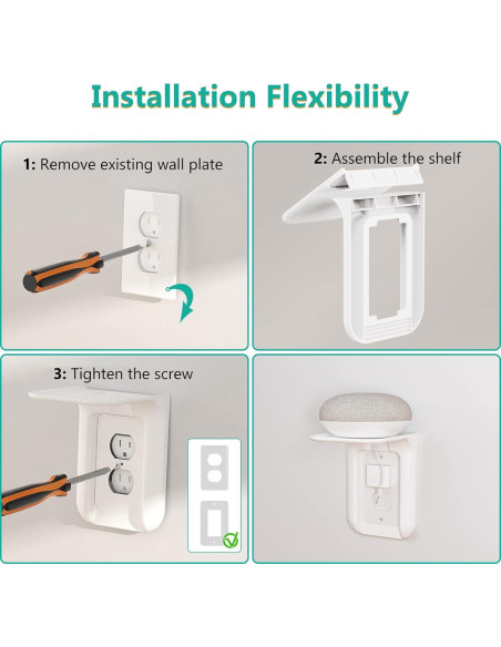 Soporte de Estante de Pared WALI OLS001-W Blanco 10 kg