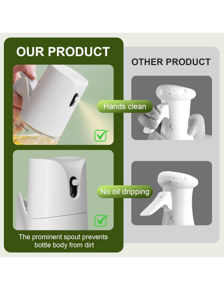 Spray de Aceite Ultrean 300ml Botella de Vidrio Reutilizable