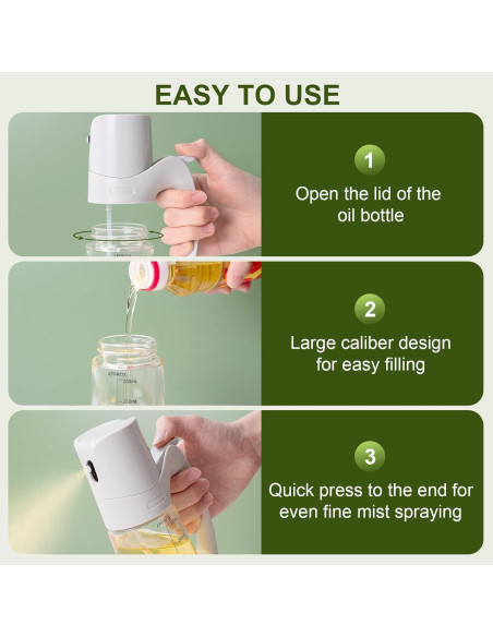 Spray de Aceite Ultrean 300ml Botella de Vidrio Reutilizable