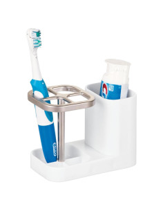 Organizador de Cepillos de Dientes mDesign Blanco 4 Compartimentos