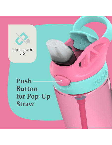 Botella de Agua Contigo Aubrey Kids 20oz Paquete de 2 BPA Libre