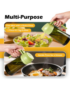 Botella dispensadora de aceite Evershio 470ml 2 en 1 vidrio 2