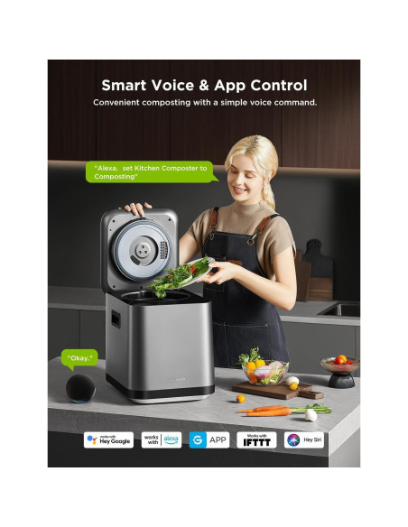Compostera Eléctrica GoveeLife 3L con App y Auto-Limpieza
