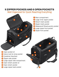 Bolsa de viaje AGLAUS Tourenne 45L plegable negra con compartimento para zapatos 2