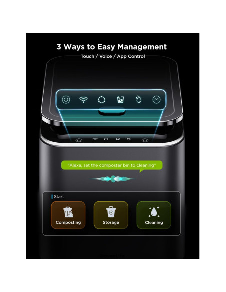 Compostera Eléctrica GoveeLife 3L con App y Auto-Limpieza