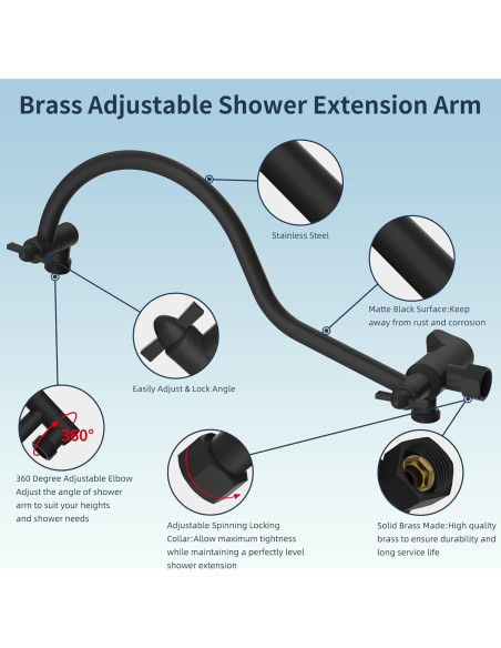 Cabezal de Ducha Hibbent 10'' Lluvia + Ducha Mano 7 Modos