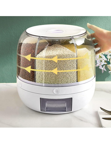 Tanque de Almacenamiento de Granos 10kg 6 Compartimentos