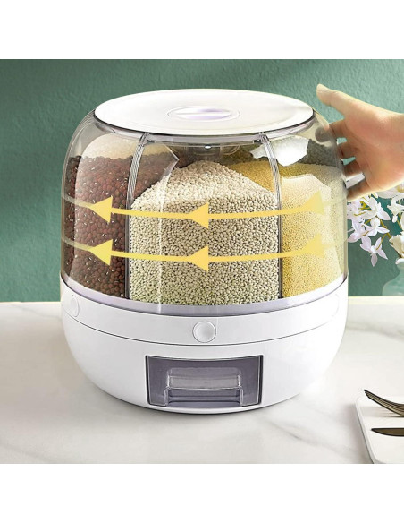 Tanque de Almacenamiento de Granos 10kg 6 Compartimentos