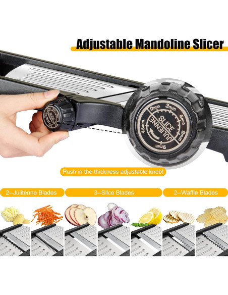 Mandolina cortadora de verduras BINGBING- acero inoxidable 7 en 1