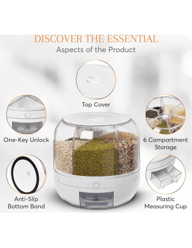 Dispensador Rotatorio de Granos 8 Cuartos JJH1200