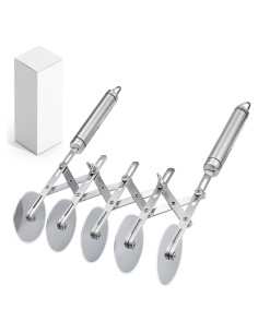 Cortador de Pastelería Profesional Lihengkong 5 Ruedas Acero Inoxidable