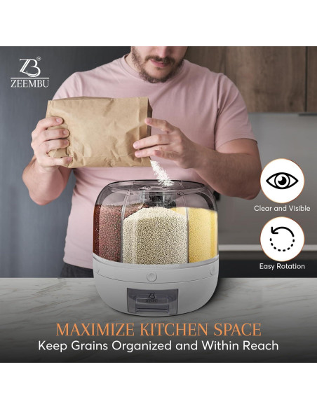 Dispensador Rotatorio de Granos 8 Cuartos JJH1200