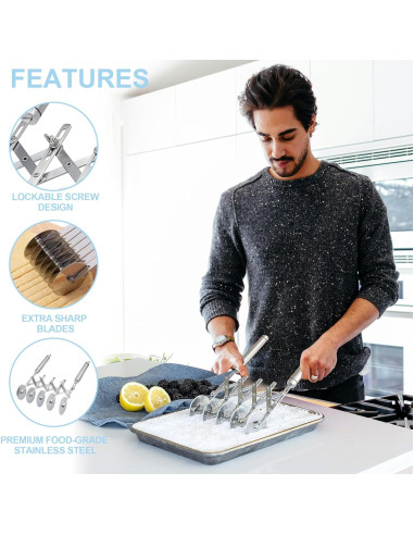 Cortador de Pastelería Profesional Lihengkong 5 Ruedas Acero Inoxidable