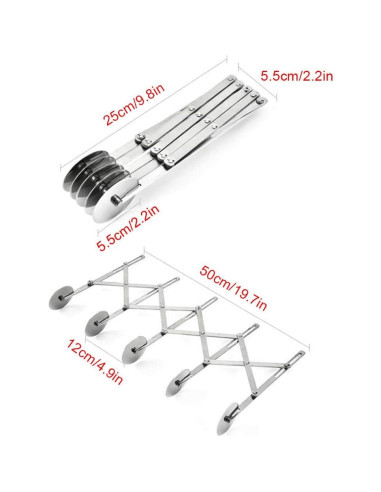Cortador de Masa 5 Ruedas ENINFUT Acero Inoxidable Ajustable