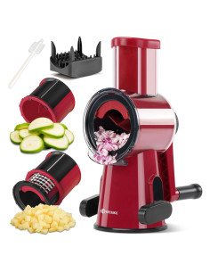 Picador Manual de Verduras KEOUKE 2 en 1 Rojo y Negro
