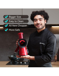 Picador Manual de Verduras KEOUKE 2 en 1 Rojo y Negro 2