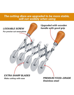 Cortador de Masa Juome 5 Ruedas Acero Inoxidable 20,83 cm 2