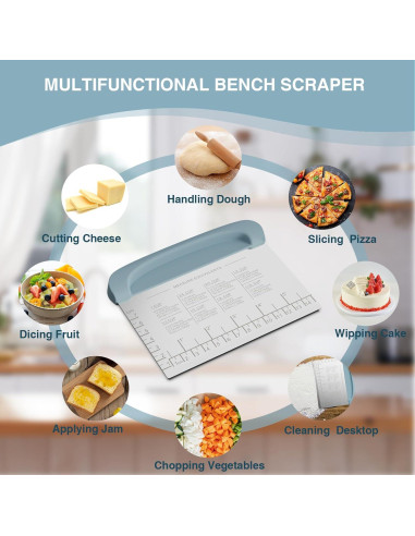 Raspador de Masa Matscover 2 en 1 Acero Inoxidable Azul