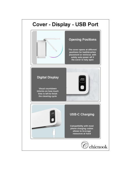 Soporte Limpiador UV para Cepillos de Dientes Chicnook Soporte Limpiador UV para Cepillos de Dientes Chicnook