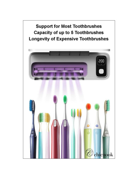 Soporte Limpiador UV para Cepillos de Dientes Chicnook Soporte Limpiador UV para Cepillos de Dientes Chicnook