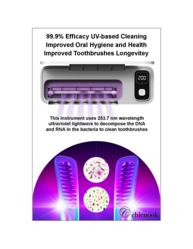 Soporte Limpiador UV para Cepillos de Dientes Chicnook
