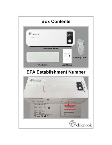 Soporte Limpiador UV para Cepillos de Dientes Chicnook