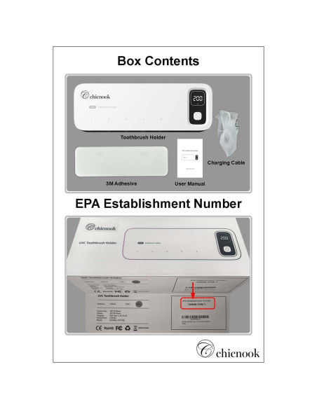 Soporte Limpiador UV para Cepillos de Dientes Chicnook Soporte Limpiador UV para Cepillos de Dientes Chicnook