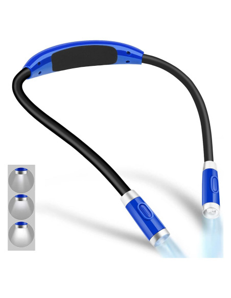 Luz de Lectura LED Vekkia para el Cuello Azul, 3 Brillos