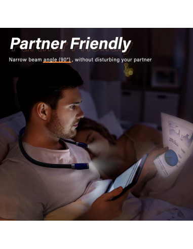 Luz de Lectura LED Vekkia para el Cuello Azul, 3 Brillos