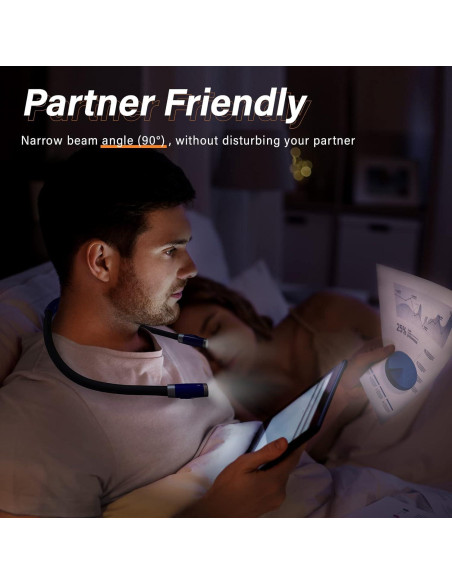 Luz de Lectura LED Vekkia para el Cuello Azul, 3 Brillos