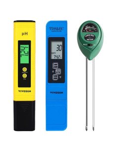 Medidor de pH Digital VIVOSUN 3-en-1 TDS EC Temperatura