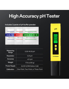 Medidor de pH Digital VIVOSUN 3-en-1 TDS EC Temperatura 2