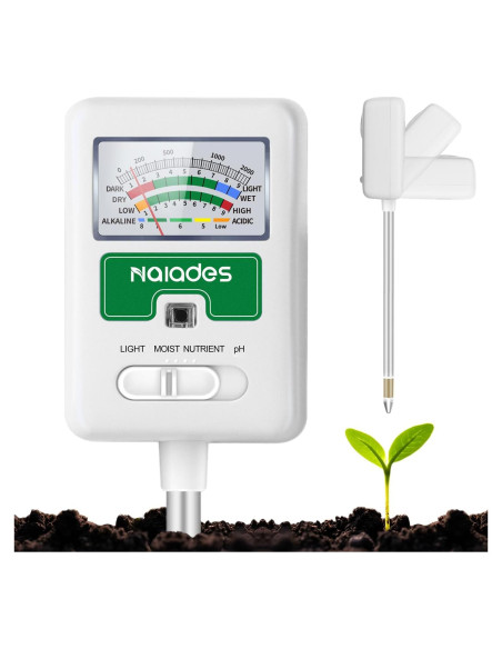 Medidor de Humedad del Suelo Naiades 4-en-1 para Plantas