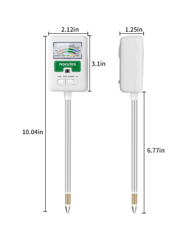 Medidor de Humedad del Suelo Naiades 4-en-1 para Plantas