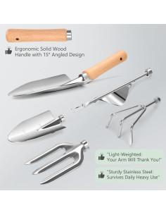 Juego de Herramientas de Jardinería DIGOAKO 10 Piezas con Guantes 2