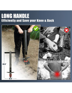 Herramienta para Plantar Bulbos EUIJOIP Mango Largo 85 cm 2