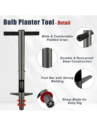 Herramienta para Plantar Bulbos EUIJOIP Mango Largo 85 cm