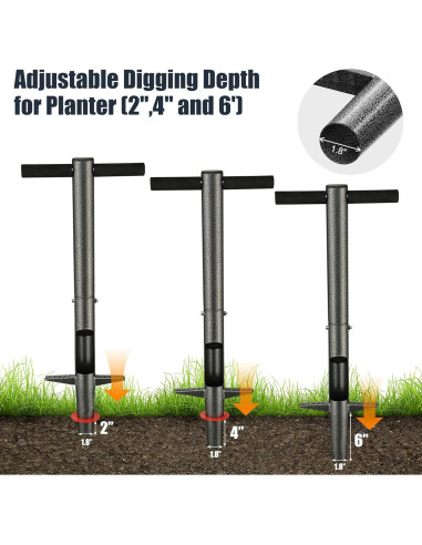 Herramienta para Plantar Bulbos EUIJOIP Mango Largo 85 cm