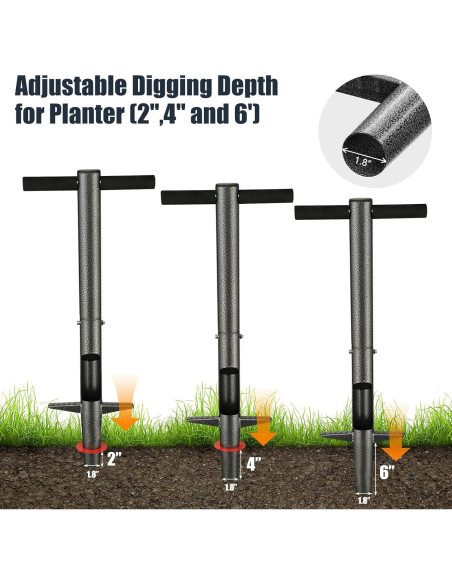 Herramienta para Plantar Bulbos EUIJOIP Mango Largo 85 cm