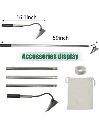 Azada Triangular de Acero Inoxidable GCL 15,24 cm 137,16 cm