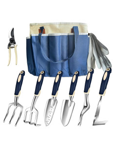 Set de Herramientas de Jardín TIWAN 9 Piezas con Bolsa