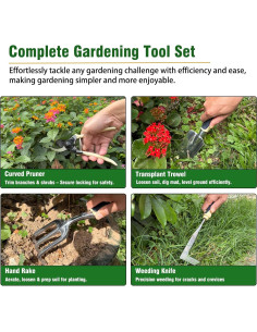 Set de Herramientas de Jardín TIWAN 9 Piezas con Bolsa 2