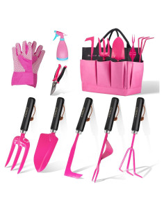 Juego de Herramientas de Jardinería MonBel 9 Piezas Rosa