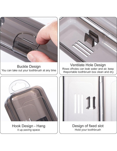 Estuche de Viaje para Cepillos de Dientes Yeeco 20x4.7x3cm