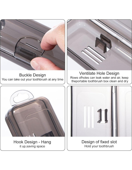 Estuche de Viaje para Cepillos de Dientes Yeeco 20x4.7x3cm